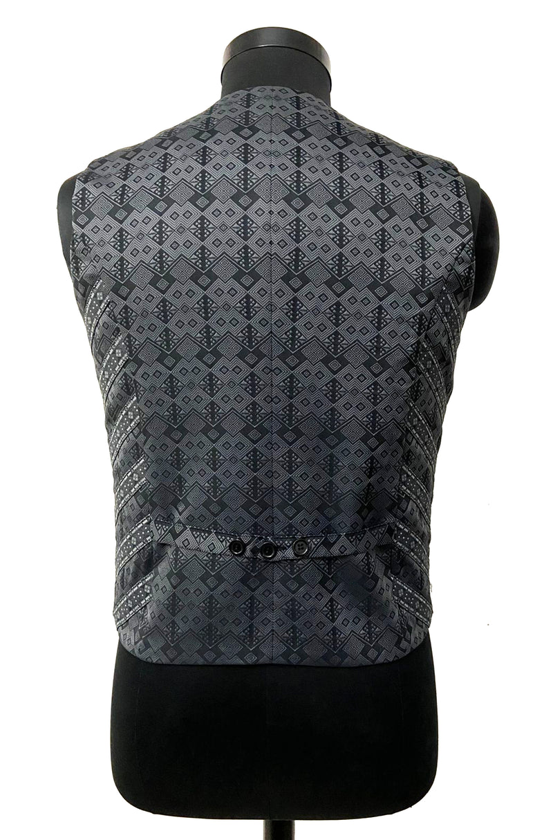 V-NECK MENS WAISTCOAT WITH MITTERED DETAIL AT SIDE PANELS