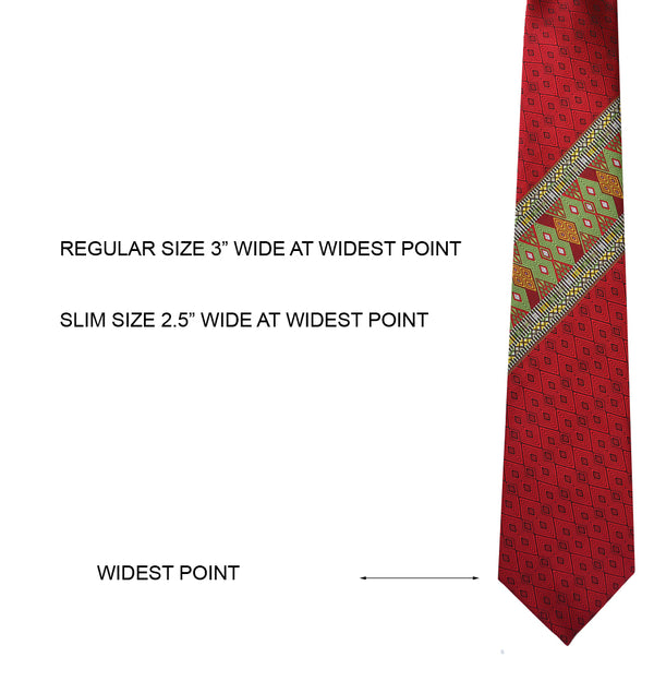 NECKTIE WITH DIAGONALLY PLACED SAIPIKHUP WITH WOODEN GIFT BOX & CUFFLINK
