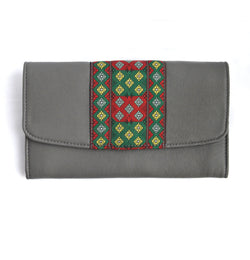 Ladies purse with Kuki Traditional "Numei Saipikhup" patched